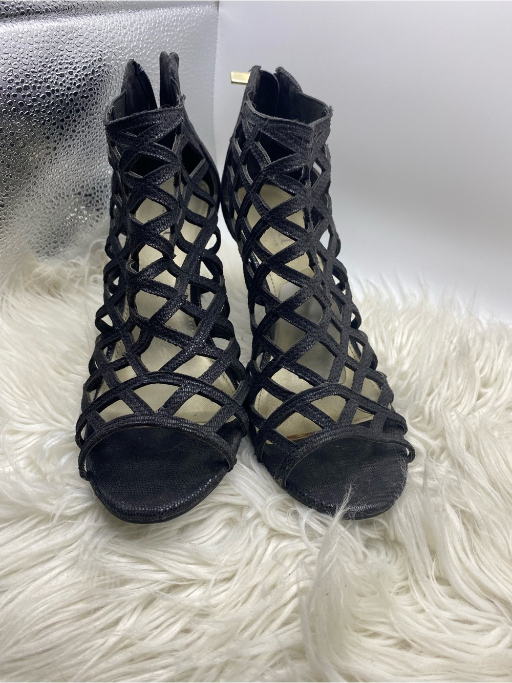 A.N.A Caroline sandal open toe heels black sz8.5